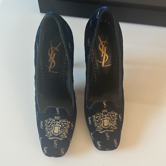 Saint Laurent blue velvet heels vintage - Picture 8 of 8